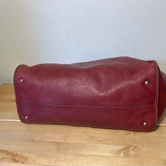 1937 Accessories Camden Satchel Doctors Bag Red Burgundy Leather - Picture 5 of 15